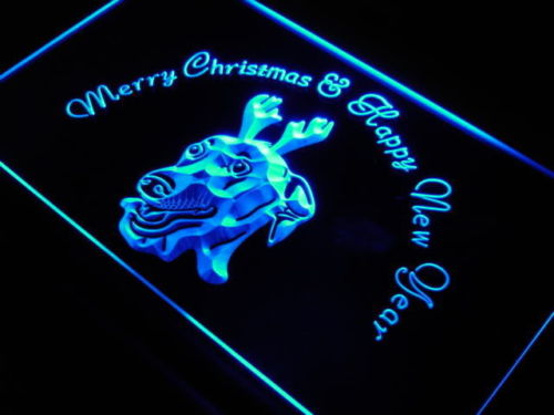 Greyhound Dog Christmas New Year Neon Light Sign